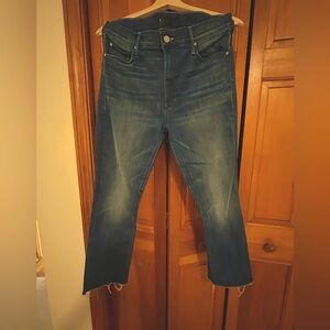 👖🔥MOTHER Denim Jeans-Mid Rise Dazzler, Crop Fray, - Size 32